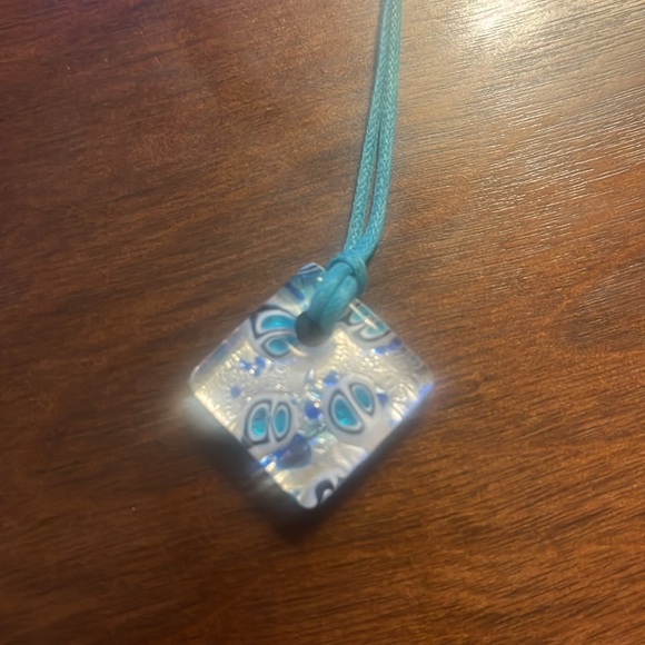 🌻 Turqoise Blue Statement Unique Artsy Necklace - Picture 2 of 2